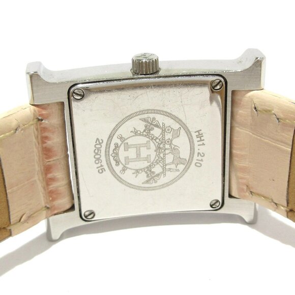 Auth HERMES H Watch HH1.210 2****** Light Pink Women's Wrist Watch - Picture 9 of 12